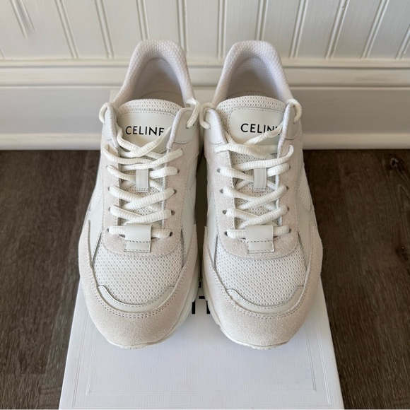 Celine White Mixed Leather Runner sneakers - Picture 3 of 10